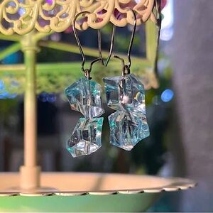 Handmade Blue Ice Dangle Earrings